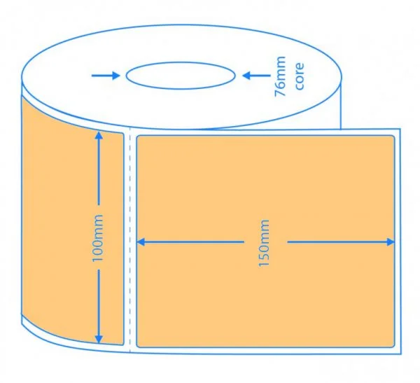 Orange Direct Thermal Labels