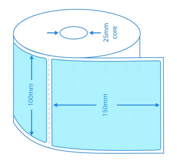 Blue Direct Thermal Labels