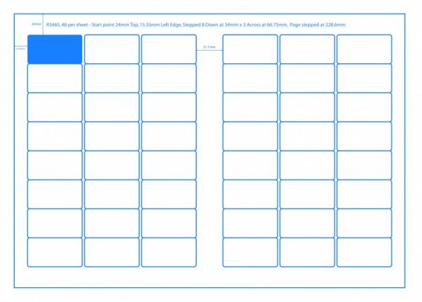 SRA3 Digital Pre Cut Sheets 34x65mm